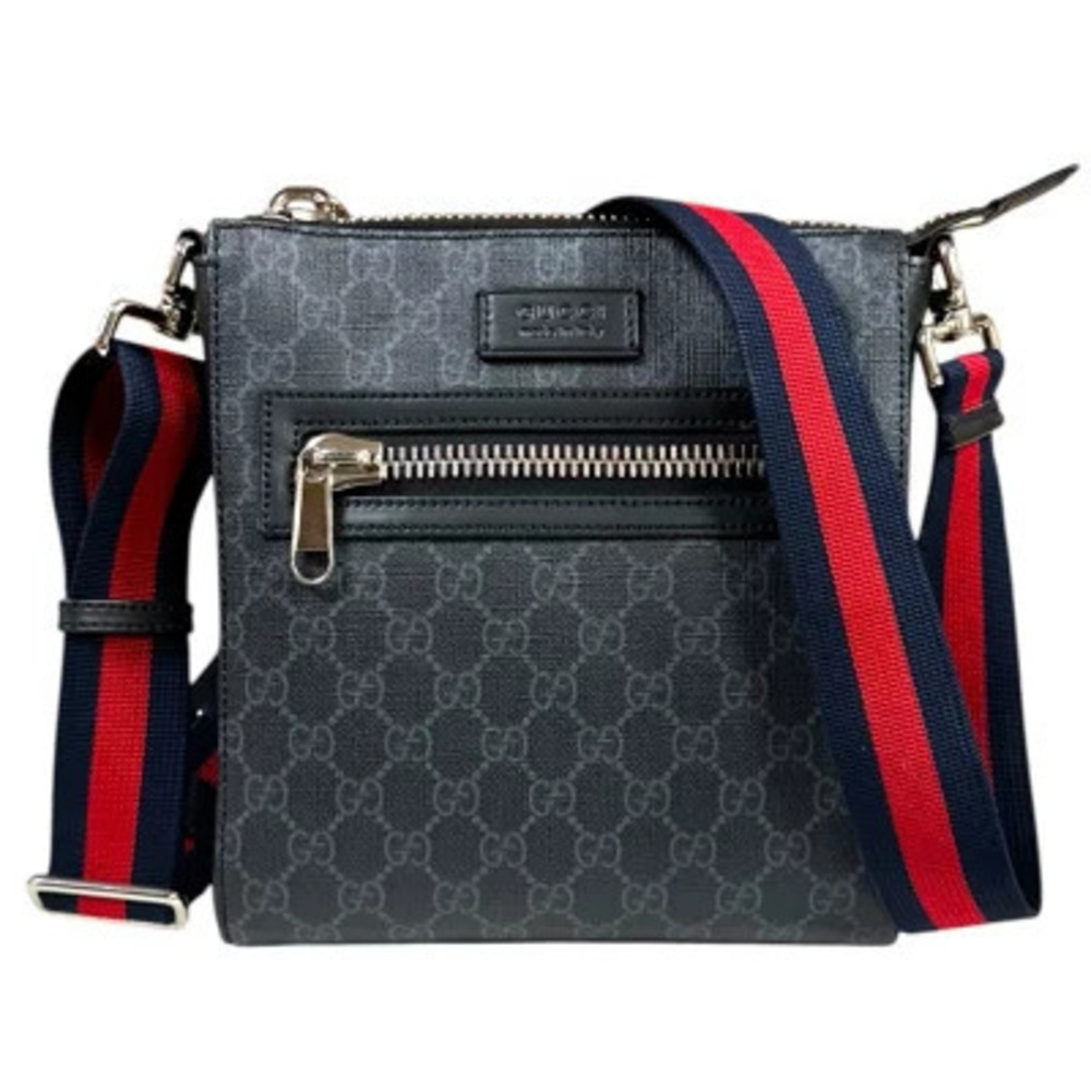 Gucci Messenger Bag GG Supreme Shoulder Canvas Black